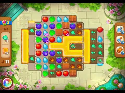 GardenScapes Level 1863 no boosters (15 moves)