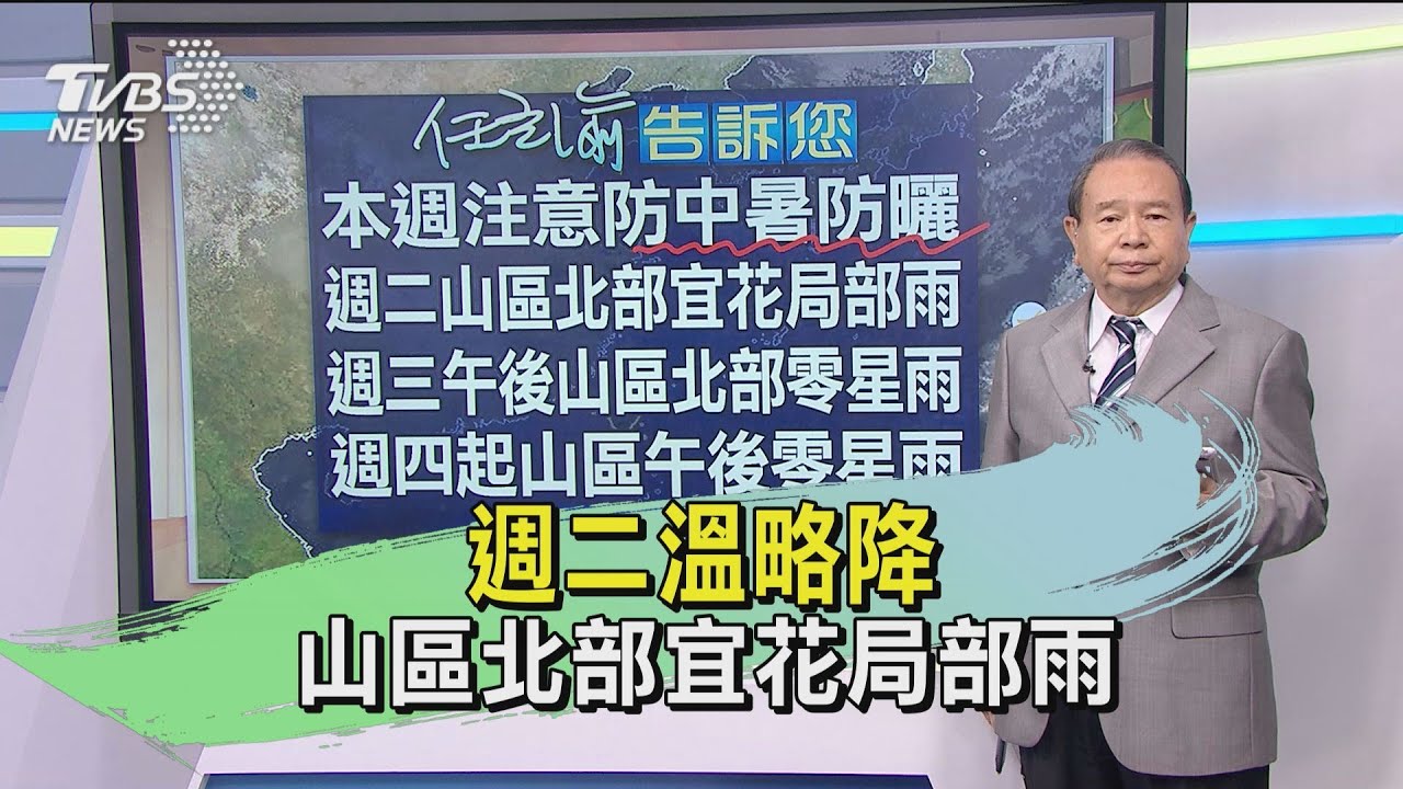 週二溫略降 山區北部宜花局部雨