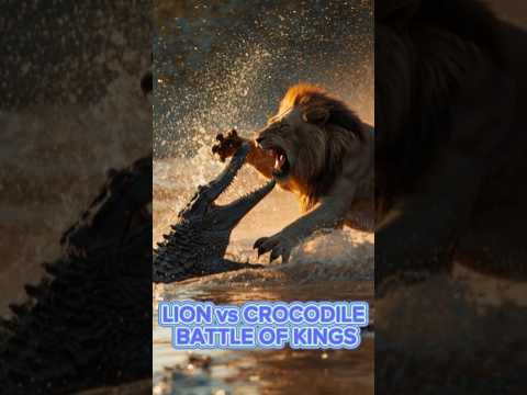 Savanna Rivals: Lion vs Crocodile #animals #wildlife
