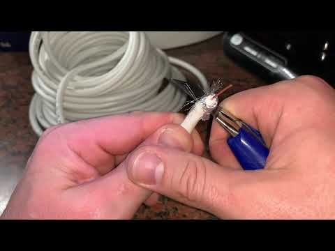 Coaxial antenna cable (TV cable connection) DVB-C F-connector plug and connect instructions