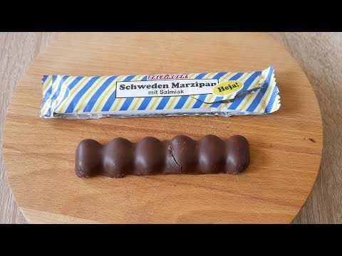 Salzinger Schweden Marzipan mit Salmiak 🍫 Schmeckt der Riegel ? 😱