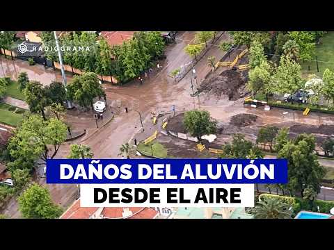 Así se ven desde el aire las consecuencias del fuerte aluvión en Las Condes