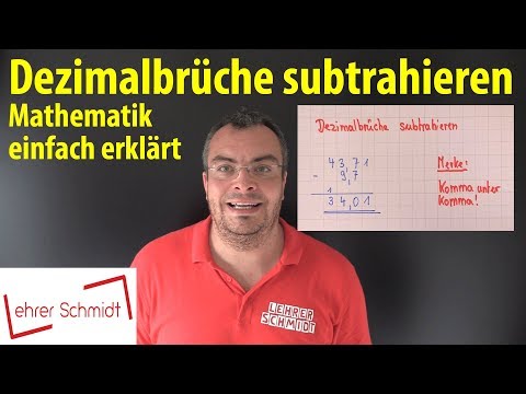 Subtracting decimals / subtracting decimal numbers | Lehrerschmidt - simply explained!