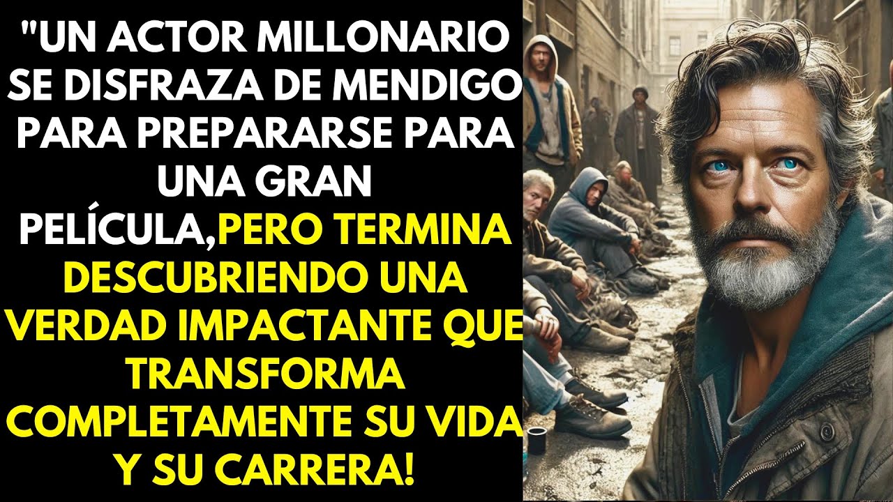 "UN ACTOR MILLONARIO SE DISFRAZA DE MENDIGO PARA PREPARARSE PARA UNA GRAN PELÍCULA..PERO TERMINA..'
