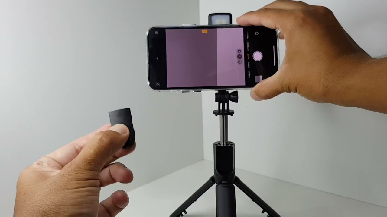 Tripé Bastão de Selfie com Luz LED