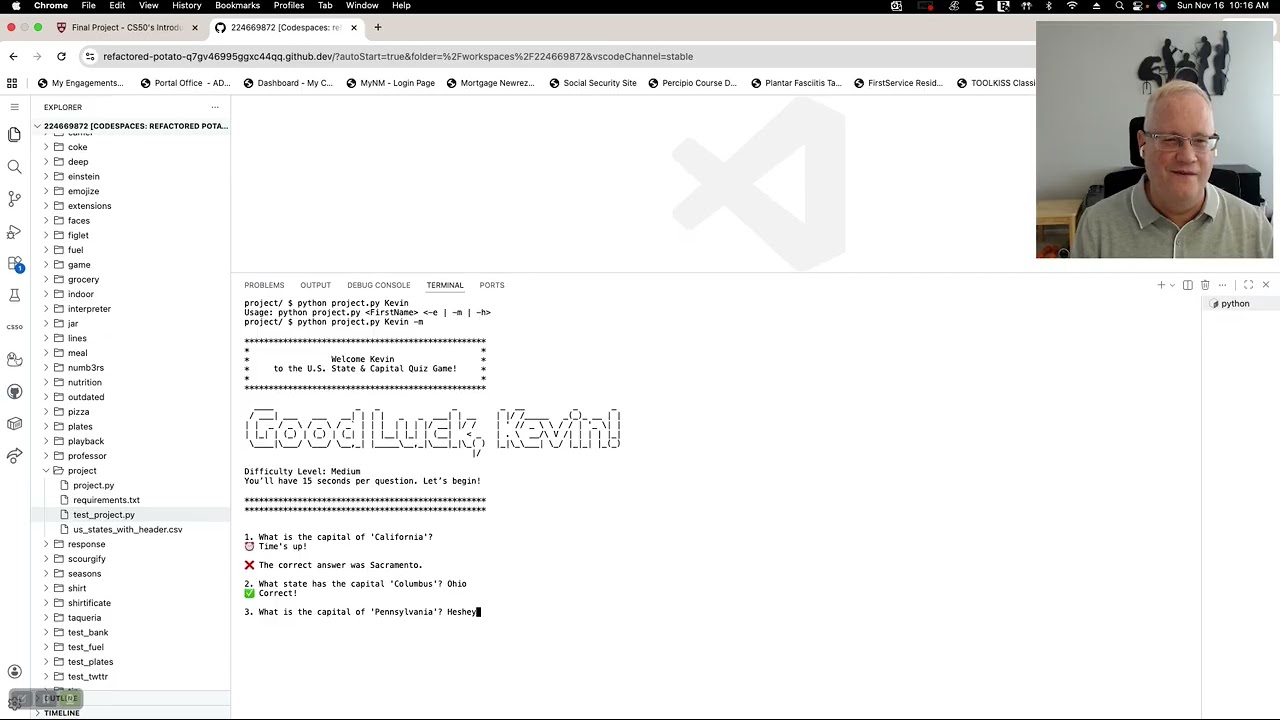 Harvard EDX CS50 Python Final Project