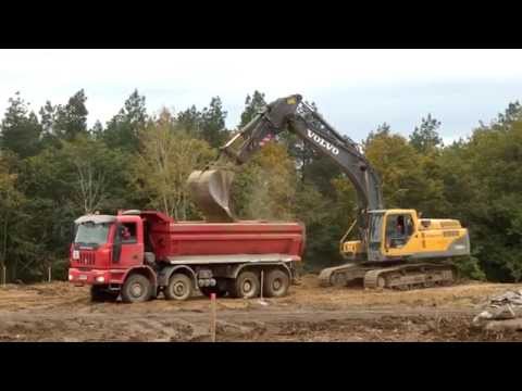 Volvo EC 360B and Astra truck