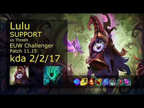 Lulu Support vs Thresh - EUW Challenger 2/2/17 Patch 11.15 Gameplay