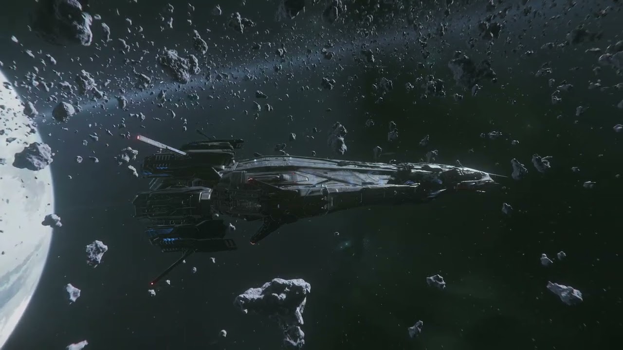 The Most CINEMATIC View in Star Citizen? | 4K Polaris in an Asteroid Field