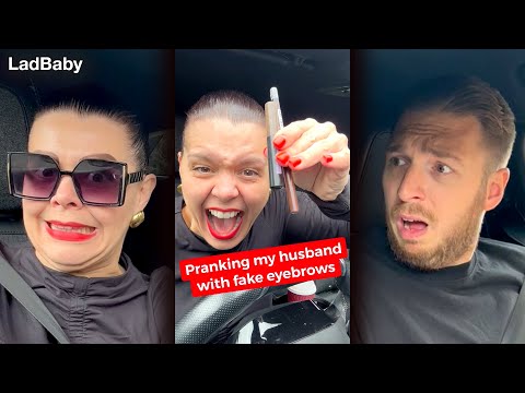 Pranking my Husband with fake eyebrows 🤣👀