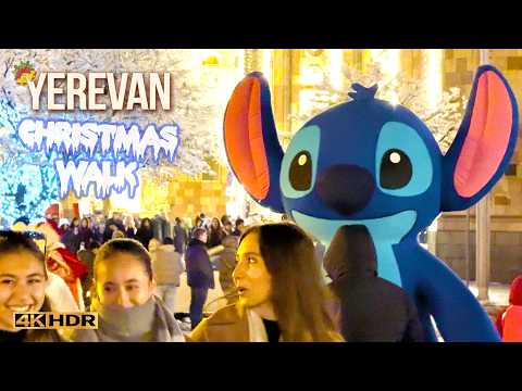 Christmas in Yerevan🎅🇦🇲✨ | 🎄Republic Square & Holiday Market Walk | Dec 28, 2025 | 4K HDR