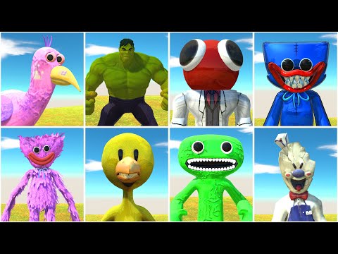 Opilia Bird, Hulk, Red, Huggy Wuggy VS Kissy Missy, Yellow, Jumbo Josh, Ice Scream