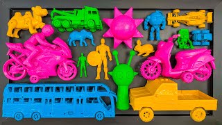 Download lagu Cleaning toy cars, racing motorcycles, racing cars, monster trucks, superheroes, animals, and ano... mp3