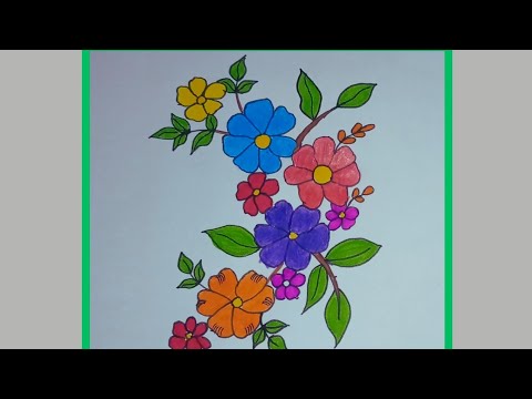Flower drawings easy/ How do draw a flower #  simple flower drawing |  Flower design