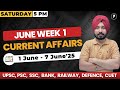 Weekly Current Affairs 2025 June 2025 Week 1 Parcham Classes Current Affairs Parchamclasses