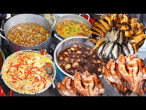 Evening street food, various dinner street food, real food for real life @ Chhbar Ampov market