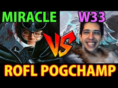Miracle- [PA] vs w33 [Magnus] Dota2- ROFL Pogchamp