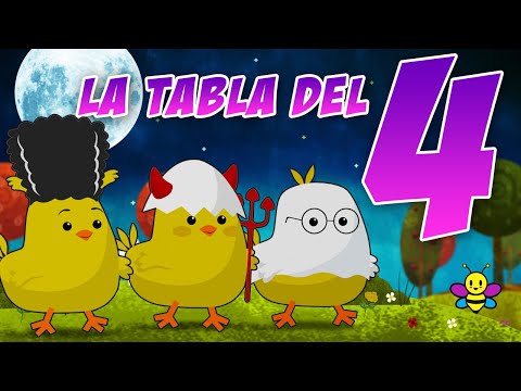 Tablas de multiplicar - La tabla del 4 - La gallina Cuka y sus pollitos
