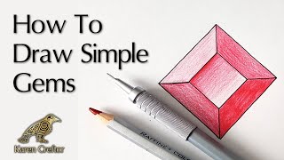 How to Draw A Simple Gem - Step by Step Tutorial