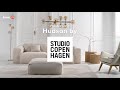 Hoekbank HUDSON 3-zits + recamiere Echt leer Neka: Lichtgrijs - Longchair vooraanzicht rechts