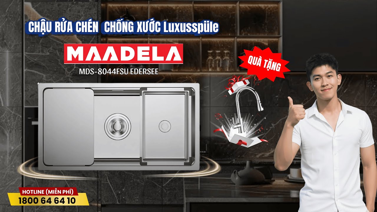 Chậu rửa chén chống xước Luxusspüle Maadela MDS-8044FSU Edersee