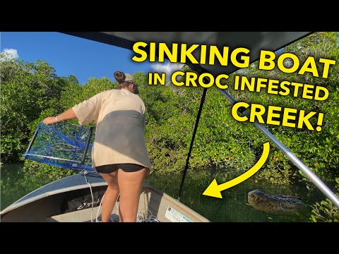 SINKING BOAT in CROCODILE INFESTED RIVER! - Fishing trip goes horribly wrong 🐊