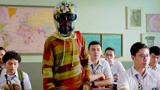 Too Handsome, He Wears Helmet To School To Avoid Shocking The Girls