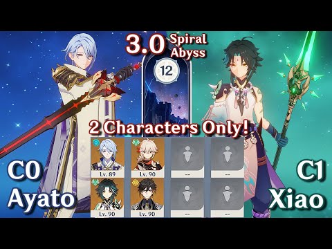 Spiral Abyss 3.0 - Duo C1 Xiao & C0 Ayato | Floor 12 Full 9 Stars Clear | Genshin Impact Abyss 3.0