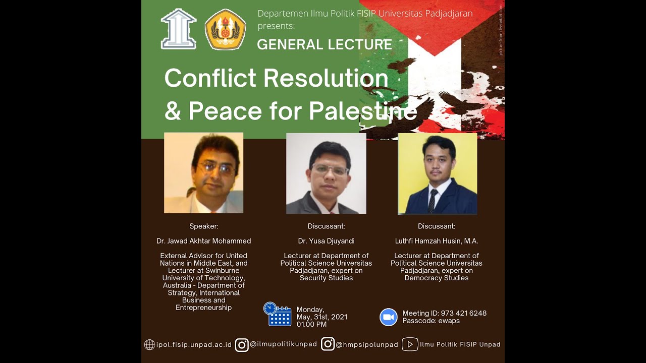 General Lecture on Conflict Resolution and Peace for Palestine