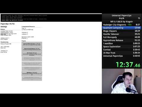 Universal Paperclips speedrun - 1:38:45
