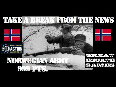 Norwegian Army Bolt Action Showcase: 999 pts, 11 dice, 60 figures!