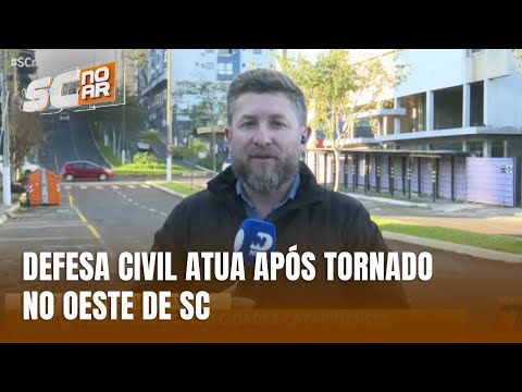Moradores de Barra Bonita recebem ajuda após tornado no Oeste