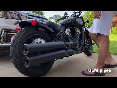 Sound test of the Vance & Hines Twin Slash Slip-on Exhaust for the Indian Scout Bobber
