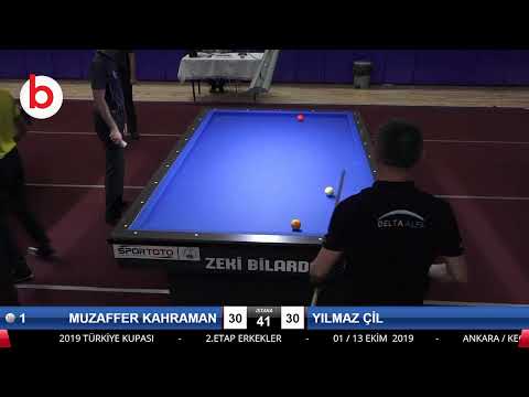 MUZAFFER KAHRAMAN & YILMAZ ÇİL Bilardo Maçı - 2019 TÜRKİYE KUPASI 2.ETAP ERKEKLER-3.TUR