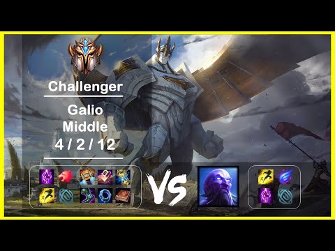 KR Challenger Replays Middle Galio vs Ryze Ep.3493