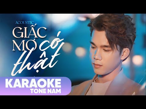 Giấc Mơ Có Thật - Thành Đạt | Karaoke Acoustic  - Tone Nam | Đêm qua em mơ thấy anh...