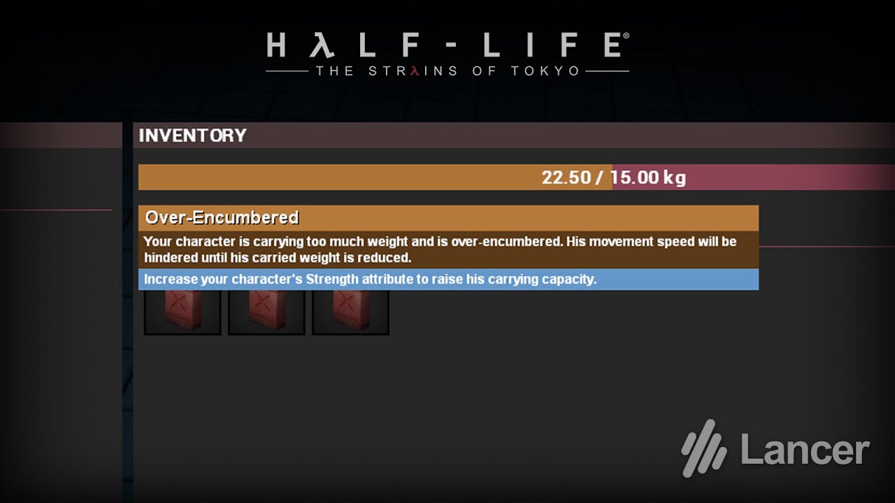 Lancer 3 Dev Showcase: Encumbrance System