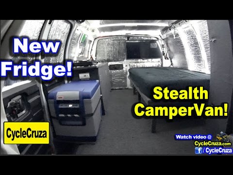 Stealth CamperVan: ARB 50 Quart Refrigerator Install and Review! Tiny House!