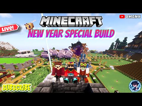 EPIC 2024 New Year Build in OMENx SMP! Watch to see how I reached 1000 Subs! 🎉 #live #minecraft