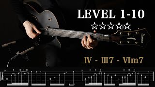 のleve6が一番好きlv8とlv9も好き〜（00:01:38 - 00:03:00） - The 10 Levels Of Guitar Licks (Neo-Soul Guitar)