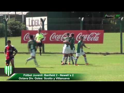 Fútbol Juvenil: Banfield 2 - Newell´s 2. Octava División. Goles: Scotto y Villanueva