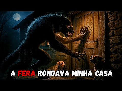 O Lobisomem no fundo do meu quintal. toda noite de lua cheia ele aparecia e arranhava a porta
