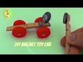 How To Make A Toy Car Pushed By A Magnet DIY Magnet Powered Car School Project Magnetic Toy
