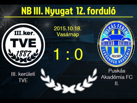 NB III. 12. FORDULÓ  TVE - PUSKÁS II. (1-0) 2015.10.18.
