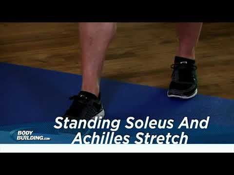 Standing Soleus And Achilles Stretch   Exercise Videos &amp; Guides   Bodybuilding com