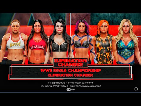 Charlotte Flair Vs Sasha Banks Vs Paige Vs Becky Lynch Vs Ronda Rousey Vs Nikki Bella - WWE 2k19