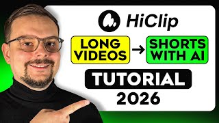 HiClip AIチュートリアル - 2026 | AIで長編動画を短編動画に変える方法（AIに最高の瞬間をクリップさせる）