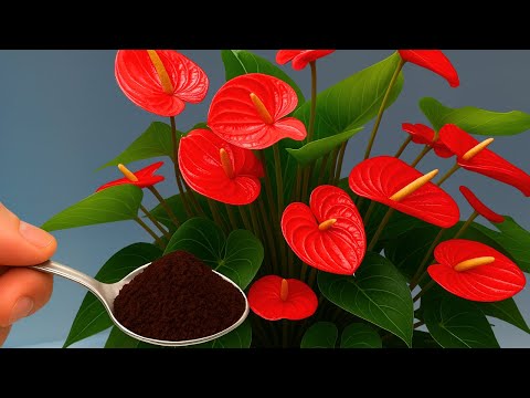 Just sprinkle on top! And the anthurium blooms all year round without stopping