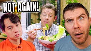 Pro Chef Reacts LIVE: Uncle Roger DESTROYS Jamie Oliver’s WORST Recipe Ever!