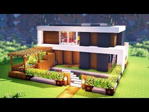 Minecraft Modernes Haus bauen 1.19 Tutorial - Modernes Haus bauen in Minecraft Survival Tutorial